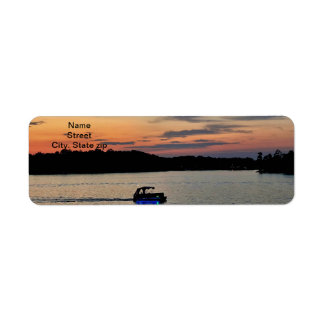 Sunset Boat Ride på Jackson Sjö, Georgienmärkning Returadress Etikett