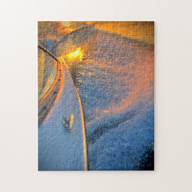 Sunset Boat Wake Puzzle Pussel (Vertikal)