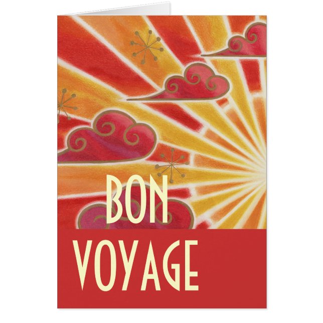 Sunset 'Bon Voyage'-kort Hälsningskort (Framsidan)