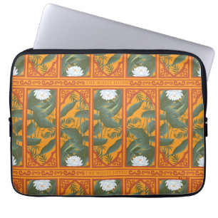 Sunset Botanical Panel Mönster - White Lotus Laptop Fodral