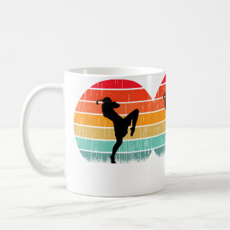 Sunset Boxing Fighter Kick Muay Thai Lover Kaffemugg