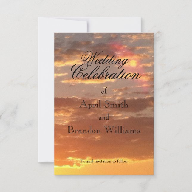 Sunset Bröllop spara datum Spara Datumet (Framsida)