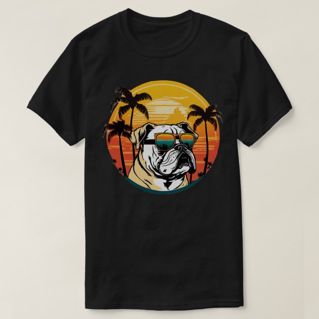 Sunset Bulldog 1 T Shirt (Design framsida)