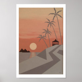 SUNSET CABANA-utskrift (8" x 12") Poster