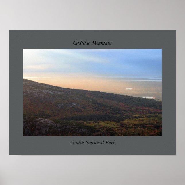 Sunset Cadillac Mountain Acadia nationalpark Poster (Framsidan)