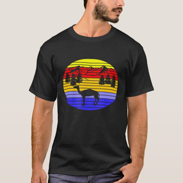 Sunset Camel Animal T Shirt (Framsida)