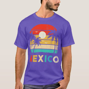 Sunset Cancun Beach Mexico Retro Mexican T Shirt