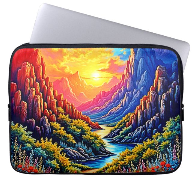  Sunset Canyon River Art Laptop Fodral (Framsidan)
