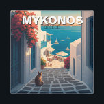 Sunset Cat in Mykonos Greece Cyclades Travel Magnet<br><div class="desc">Mykonos är en grekisk ö som ljuger mellan Tinos, Syros, Paros och Naxos. Ön sträcker sig över en yta på 85, 5 km2 (33 kvadratmeter mi) och stiger till en höjd på 341 m (1, 119 ft) vid sin högsta punkt. Det finns 9 320 invånare (2001) av vilka de flesta...</div>
