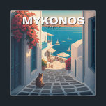 Sunset Cat in Mykonos Greece Cyclades Travel Magnet<br><div class="desc">Mykonos är en grekisk ö som ljuger mellan Tinos, Syros, Paros och Naxos. Ön sträcker sig över en yta på 85, 5 km2 (33 kvadratmeter mi) och stiger till en höjd på 341 m (1, 119 ft) vid sin högsta punkt. Det finns 9 320 invånare (2001) av vilka de flesta...</div>