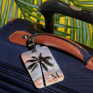 Sunset Chic Palm Tree Bagagebricka