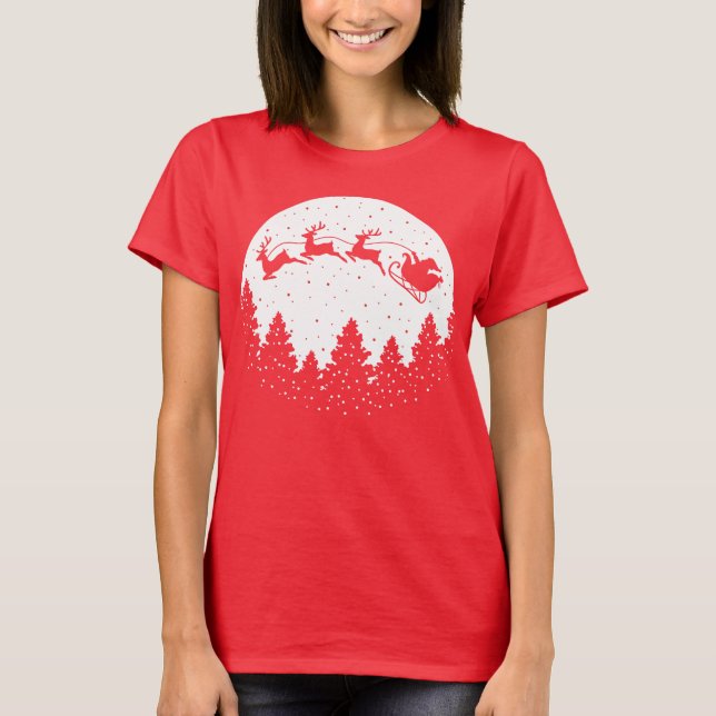 Sunset Christmas T Shirt (Framsida)