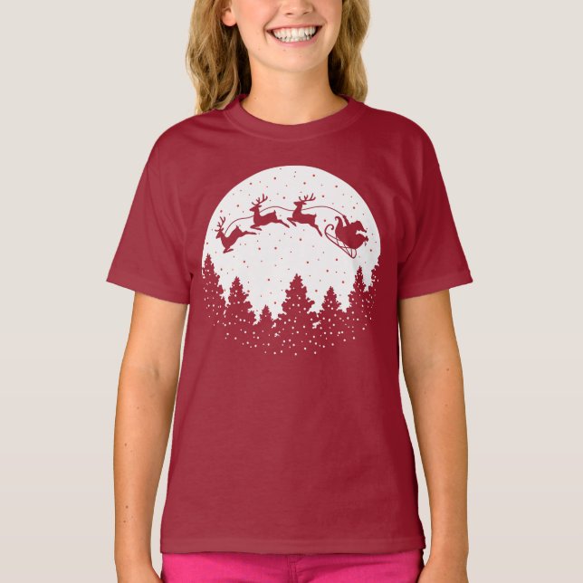 Sunset Christmas T Shirt (Framsida)