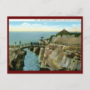 Sunset Cliffs, San Diego, Kalifornien Vintage Vykort