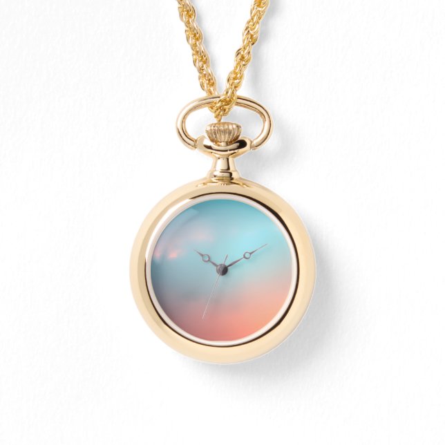 Sunset Clouds Etheral Necklace Watch Armbandsur (Framsida)