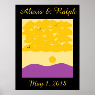 Sunset Clouds o'Lila Backe Poster