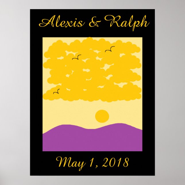 Sunset Clouds o'Lila Backe Poster (Framsidan)