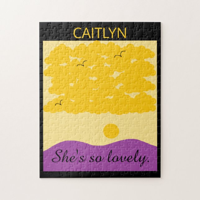 Sunset Clouds o'Lila Backe Pussel (Vertikal)