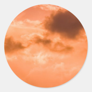 Sunset & Clouds Round Sticker Runt Klistermärke