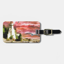 Sunset Coastal Lighthouse Bagagebricka
