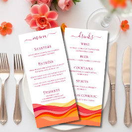 Sunset Color Waves Wedding Dinner and Bar Menu  Meny