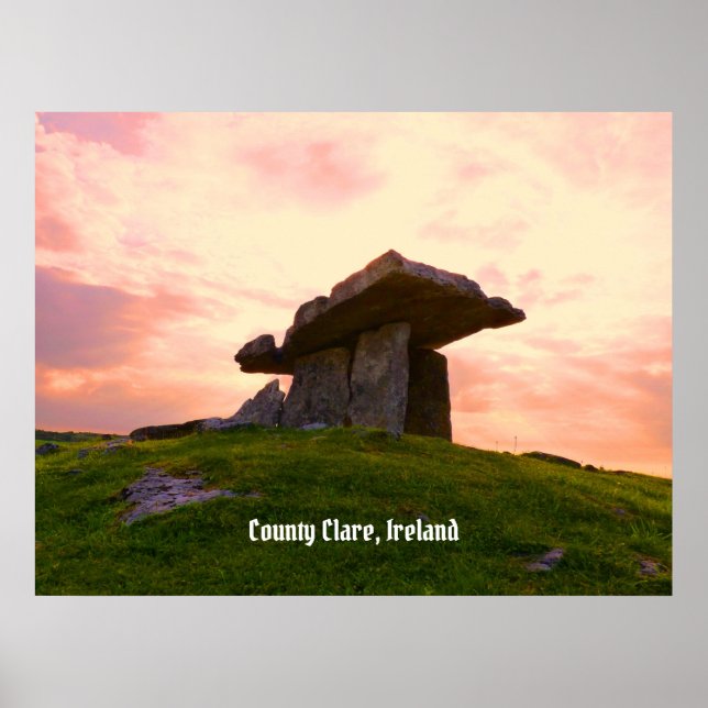 Sunset County Clare Dolmen Poster (Framsidan)