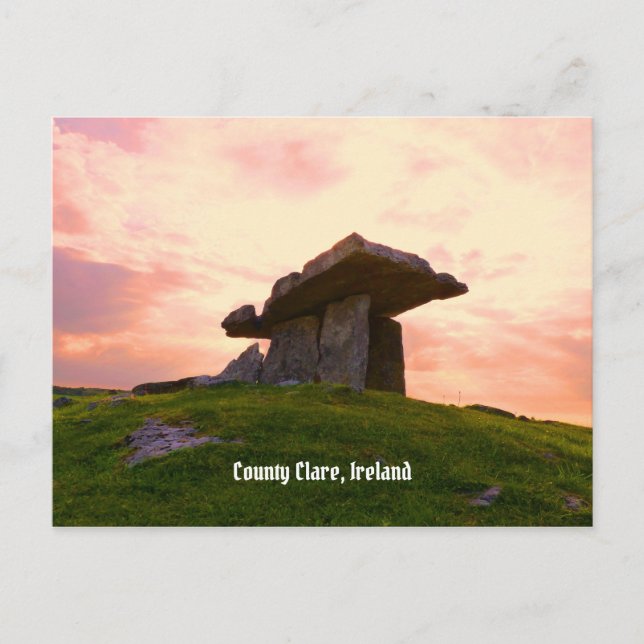 Sunset County Clare Dolmen Vykort (Framsida)