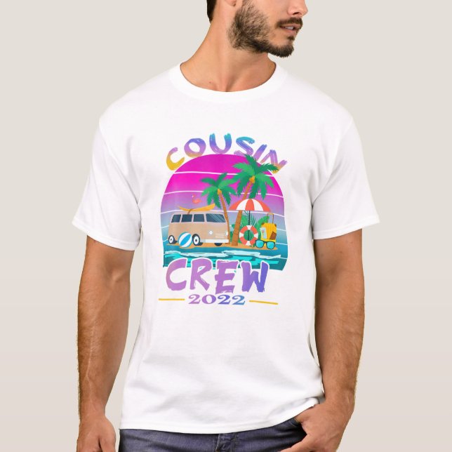 Sunset Cousin Crew Vacation 2022 Beach Cruise Fami T Shirt (Framsida)