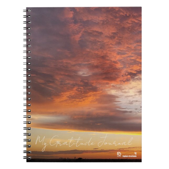 Sunset Cover Gratitude Notebook Anteckningsbok (Framsidan)