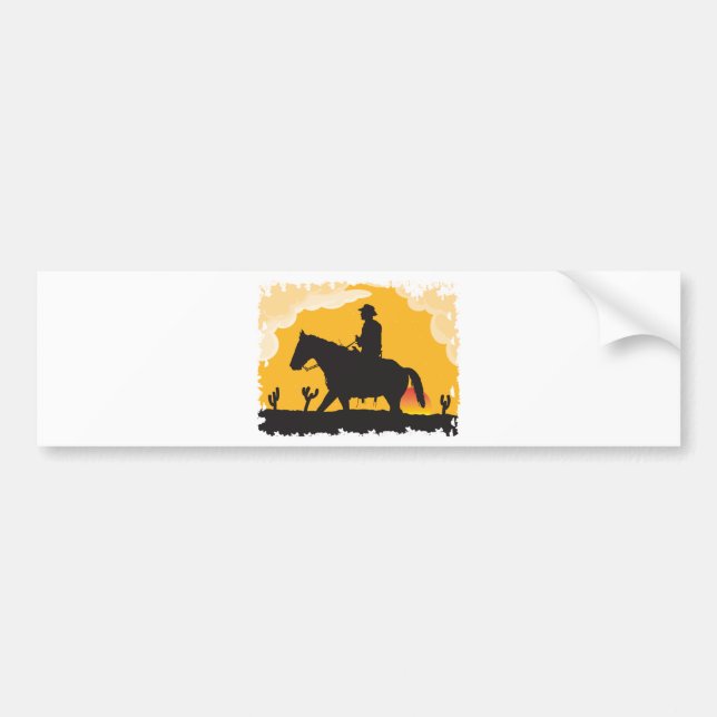 Sunset Cowboy Bildekal (Framsidan)