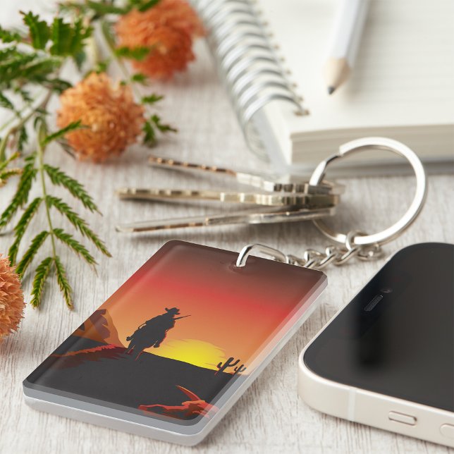 Sunset Cowboy Keychain (Skapare uppladdad)
