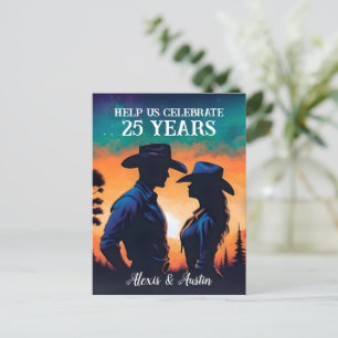 Sunset Cowboy och Cowgirl 25-årsjubileum Vykort