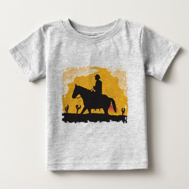 Sunset Cowboy T Shirt (Framsida)