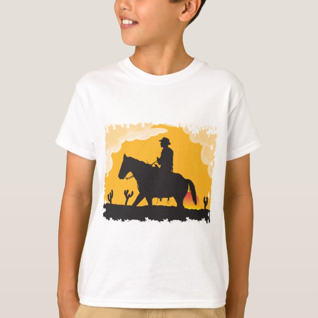 Sunset Cowboy T Shirt (Framsida)