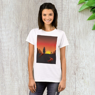 Sunset Cowboy Womens T-Shirt