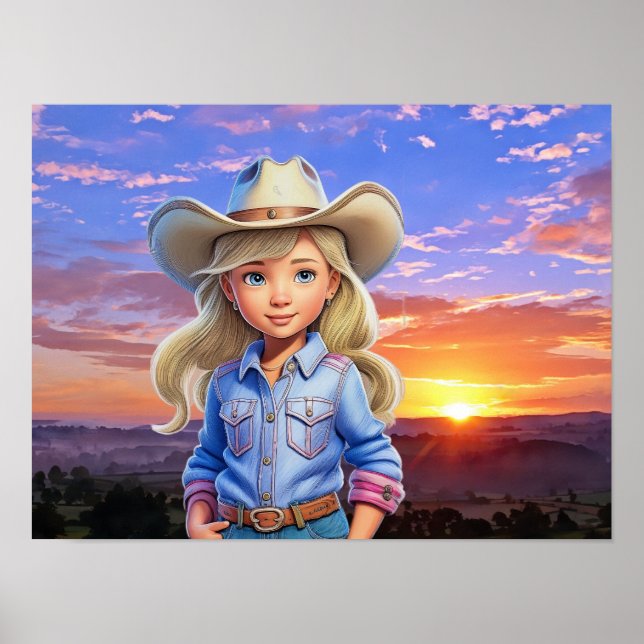 Sunset Cowgirl Poster (Framsidan)