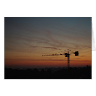 Sunset Crane Card Hälsningskort