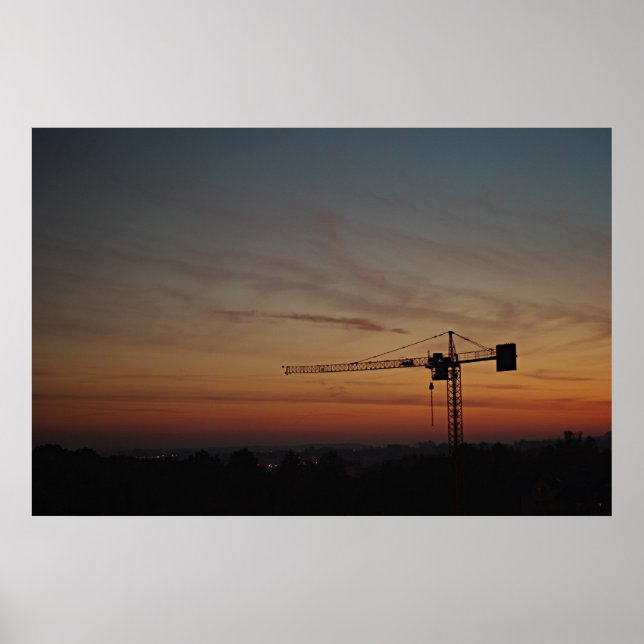 Sunset Crane Poster (Framsidan)