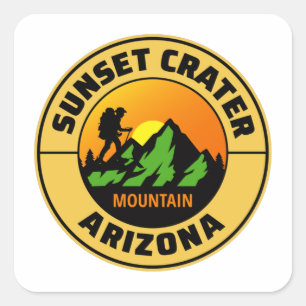 Sunset Crater Arizona Hiking klättring Fyrkantigt Klistermärke