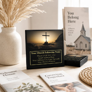 Sunset Cross Church Pastor Företags Kort Magnet