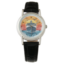 Sunset Cruise Ship Vacation Ocean Caribbean  Armbandsur