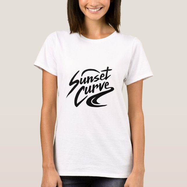 Sunset Curve Funny Summer logotyp Design 2020 T Shirt (Framsida)