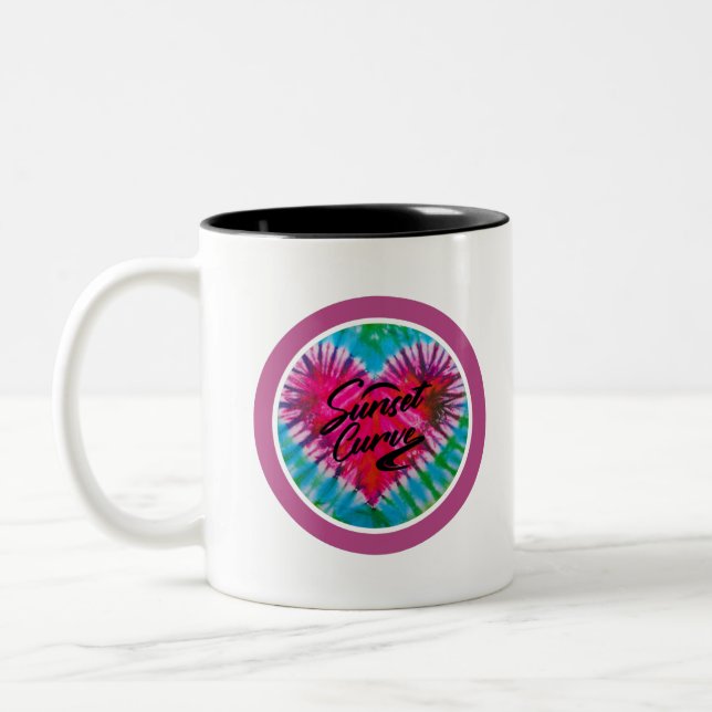 Sunset Curve - Tie Dye Heart Två-Tonad Mugg (Vänster)