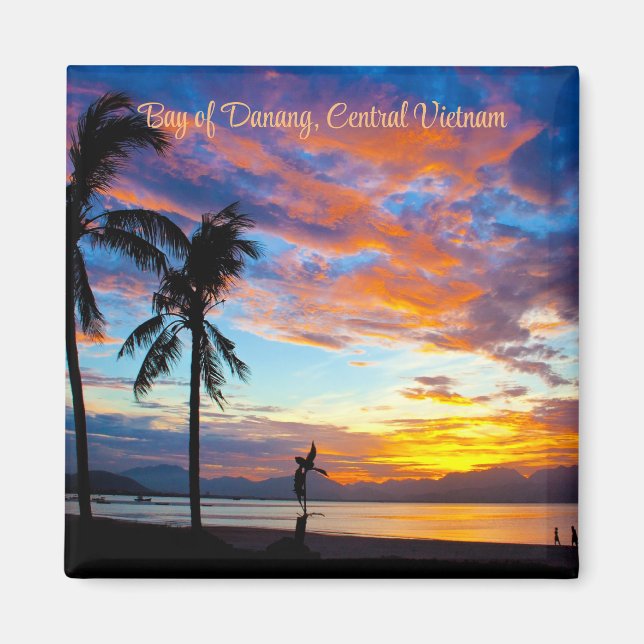Sunset, Danang Bay, Central Vietnam Magnet (Framsidan)