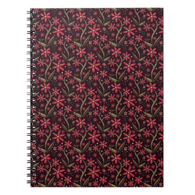 Sunset | Dancing Watercolor Daisies Anteckningsbok (Framsidan)