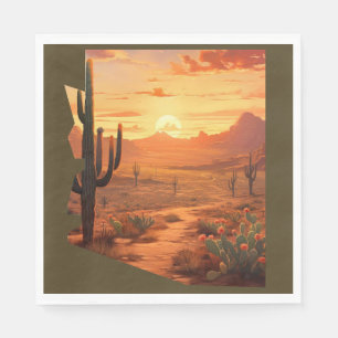 Sunset Desert Arizona State Pappersservett