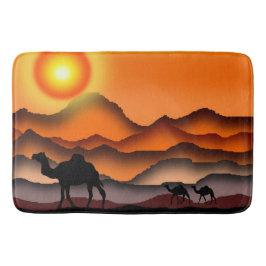 Sunset Desert Camels Bath Mat Badrumsmatta