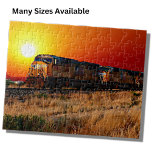 Sunset Diesel Locomotive Tåg Pussel<br><div class="desc">UP Freight Tåg vid Sunset - Diesel Tåg Enthusiast kommer att kärlek denna design. - Se min butik för fler underbara tåg-gåvor.</div>
