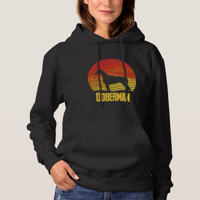 Sunset Doberman Coola Sunshine Hund Silhouette med T Shirt (Framsida)