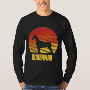 Sunset Doberman Coola Sunshine Hund Silhouette med T Shirt